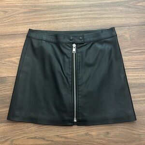 AllSaints Lena Skirt. Faux leather mini skirt with zipper.